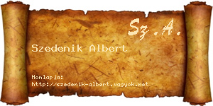 Szedenik Albert névjegykártya
