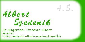 albert szedenik business card